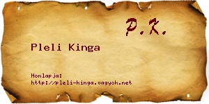 Pleli Kinga névjegykártya